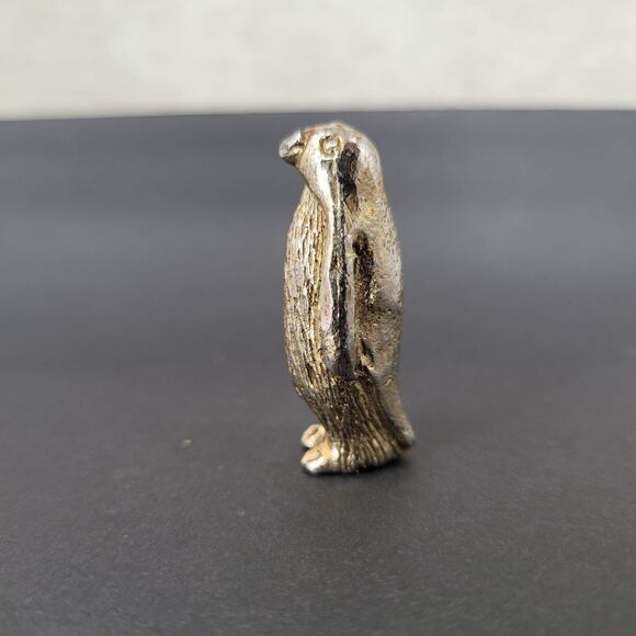Penguin Metal Figurine Vintage Very Heavy 1.5" Game Piece  Miniature Collectible - Picture 5 of 7